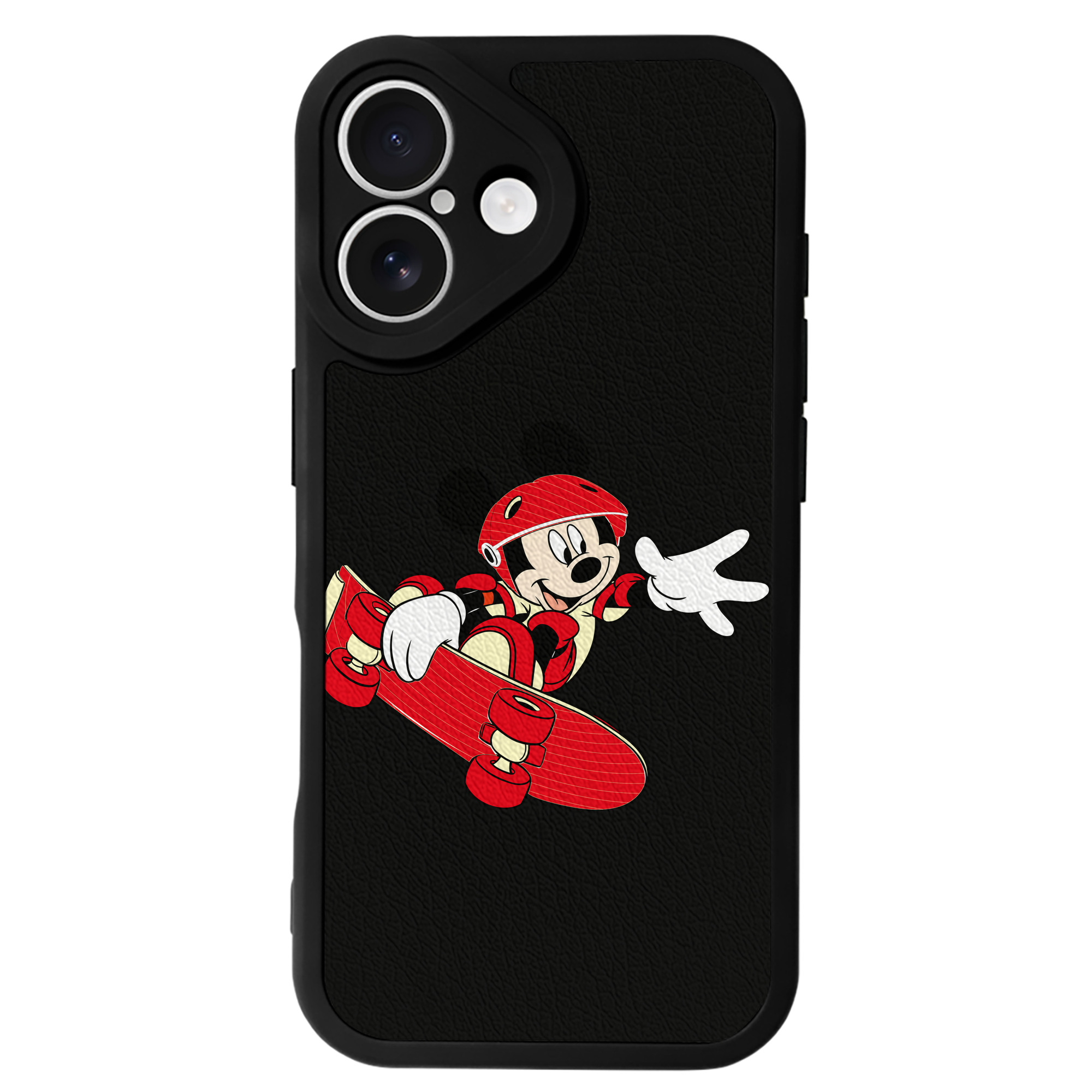 （画像用） ミッキーマウス Mickey Mouse 【iPhone 16シリーズ対応】シリコンスマホケース（レザー調） 材質：シリコン